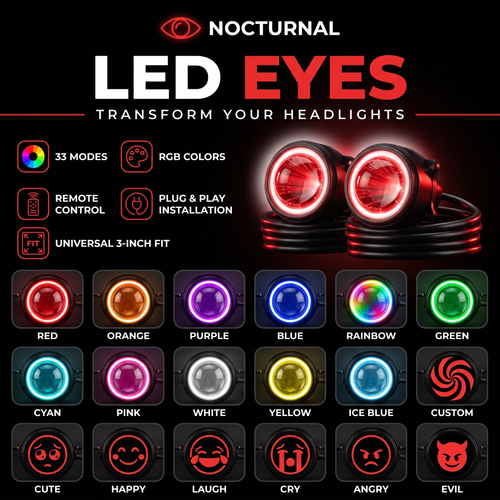 Nocturnal Devil Eyes — LED Retrofit Headlight Kit